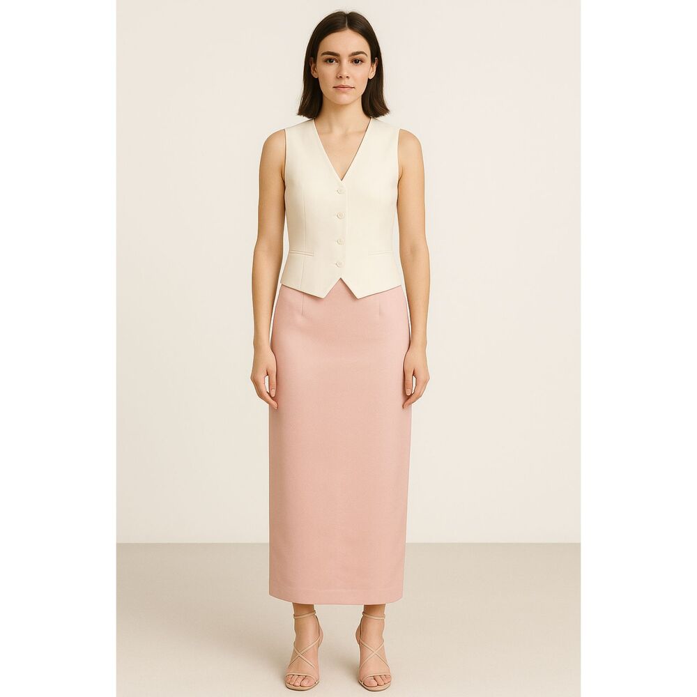 Brooks Brothers Blush Pink 100% Silk Midi Skirt 10